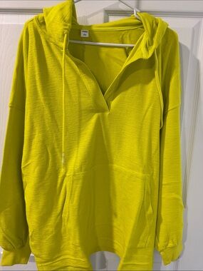 Old Navy Neon Lime Hooded Pullover Sweater